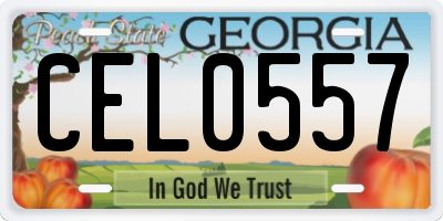 GA license plate CEL0557