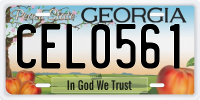 GA license plate CEL0561