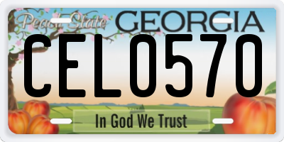 GA license plate CEL0570