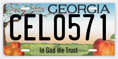 GA license plate CEL0571