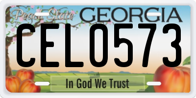 GA license plate CEL0573