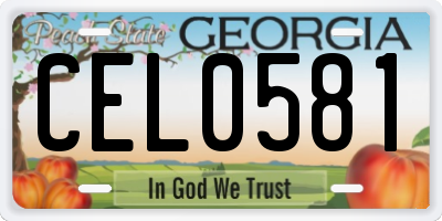 GA license plate CEL0581