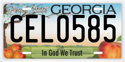 GA license plate CEL0585