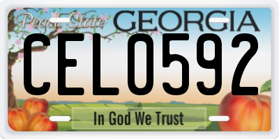 GA license plate CEL0592