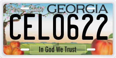 GA license plate CEL0622