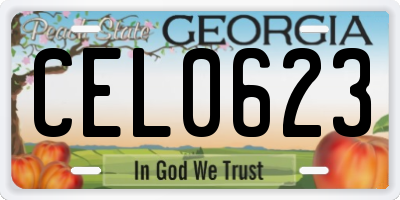 GA license plate CEL0623