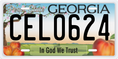 GA license plate CEL0624