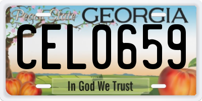 GA license plate CEL0659