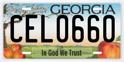 GA license plate CEL0660
