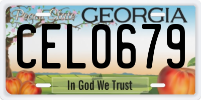 GA license plate CEL0679