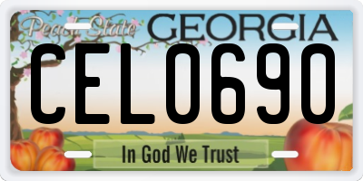 GA license plate CEL0690