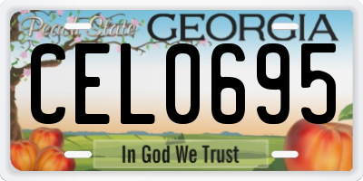 GA license plate CEL0695