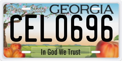 GA license plate CEL0696
