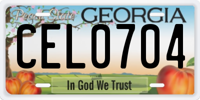 GA license plate CEL0704
