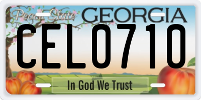 GA license plate CEL0710