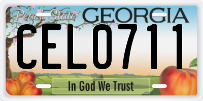 GA license plate CEL0711