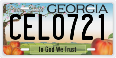GA license plate CEL0721