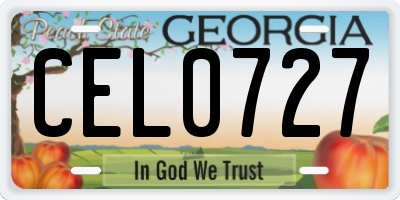 GA license plate CEL0727