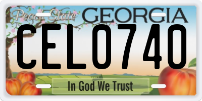 GA license plate CEL0740