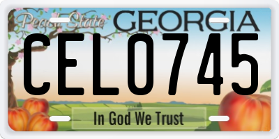 GA license plate CEL0745
