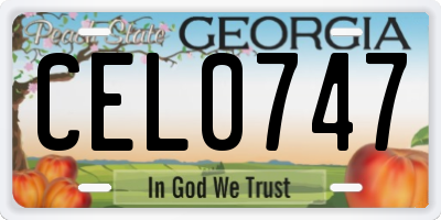 GA license plate CEL0747
