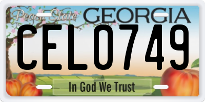 GA license plate CEL0749