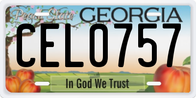 GA license plate CEL0757