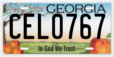 GA license plate CEL0767