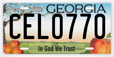 GA license plate CEL0770