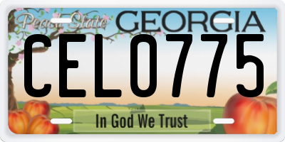 GA license plate CEL0775