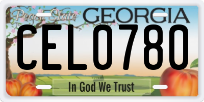 GA license plate CEL0780