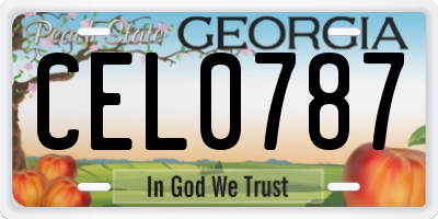 GA license plate CEL0787