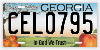 GA license plate CEL0795