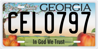 GA license plate CEL0797