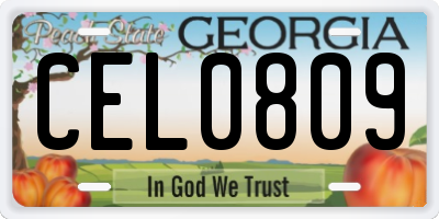 GA license plate CEL0809