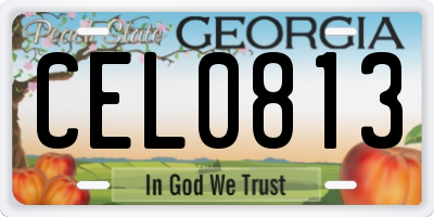 GA license plate CEL0813