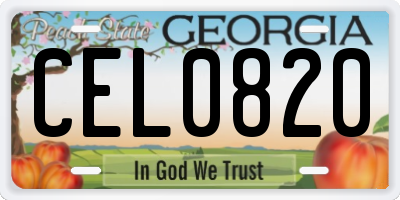 GA license plate CEL0820