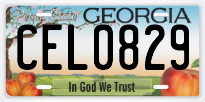 GA license plate CEL0829