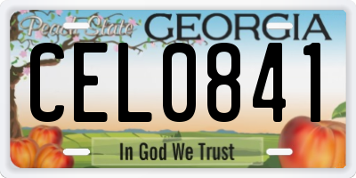 GA license plate CEL0841
