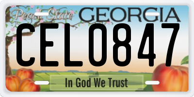GA license plate CEL0847