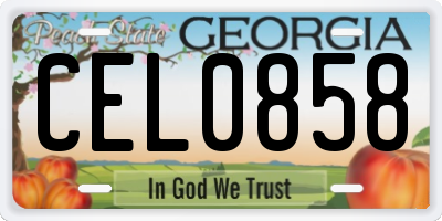 GA license plate CEL0858