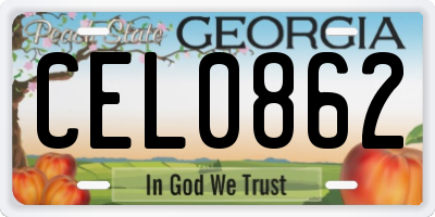 GA license plate CEL0862