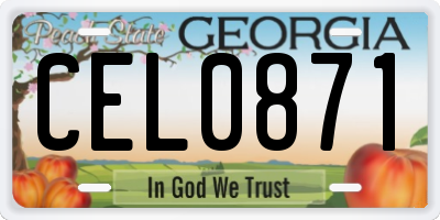 GA license plate CEL0871