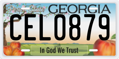 GA license plate CEL0879