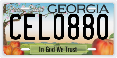 GA license plate CEL0880
