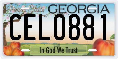 GA license plate CEL0881