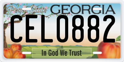 GA license plate CEL0882