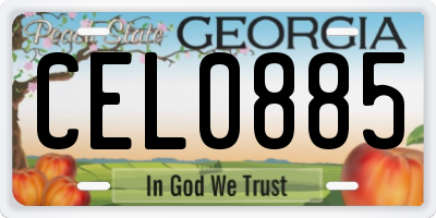 GA license plate CEL0885
