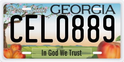 GA license plate CEL0889