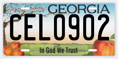 GA license plate CEL0902